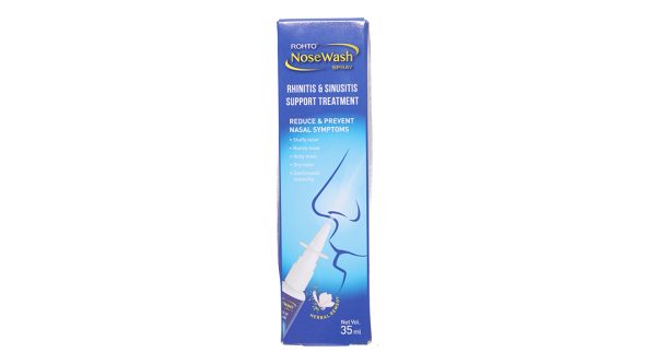 Dung dịch xịt mũi Rohto NoseWash Spray hỗ trợ giảm viêm mũi xoang chai 35ml