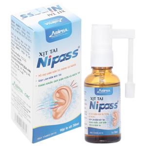 Dung dịch xịt tai Nipass hỗ trợ giảm viêm tai, kháng khuẩn chai 30ml