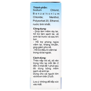 Dung dịch xịt tai Nipass hỗ trợ giảm viêm tai, kháng khuẩn chai 30ml