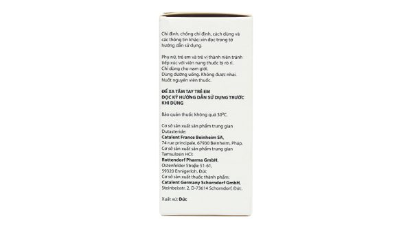 Duodart 0.5mg/0.4mg trị phì đại lành tính tuyến tiền liệt hộp 30 viên