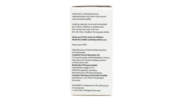 Duodart 0.5mg/0.4mg trị phì đại lành tính tuyến tiền liệt hộp 30 viên