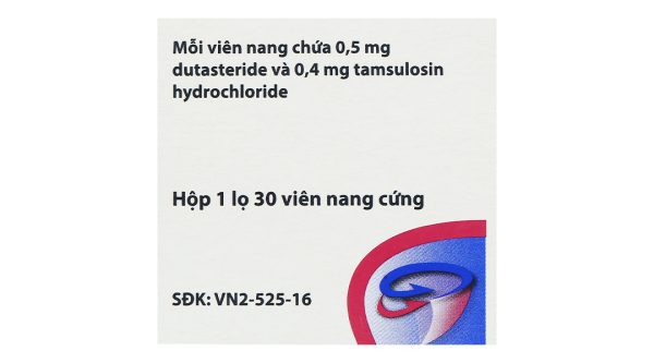 Duodart 0.5mg/0.4mg trị phì đại lành tính tuyến tiền liệt hộp 30 viên