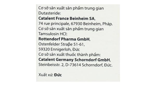 Duodart 0.5mg/0.4mg trị phì đại lành tính tuyến tiền liệt hộp 30 viên