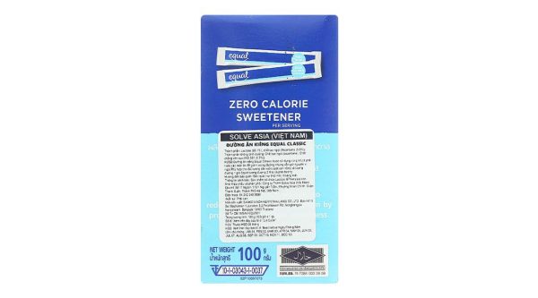 Đường ăn kiêng Equal Classic hộp 100g (100 gói x1g)