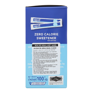 Đường ăn kiêng Equal Classic hộp 100g (100 gói x1g)