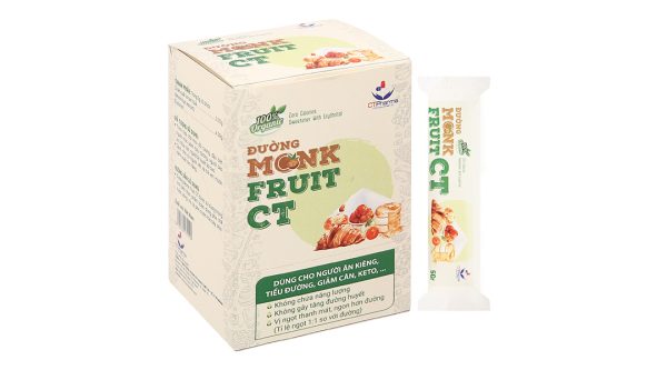 Đường ăn kiêng Monk Fruit CT hộp 100g (20 gói x 5g)