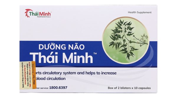 Dưỡng Não Thái Minh hỗ trợ hoạt huyết, giúp lưu thông máu não hộp 20 viên