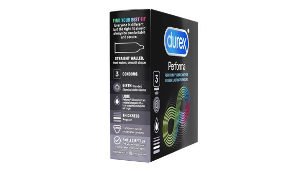 Bao cao su Durex Performa kéo dài thời gian hưng phấn 52mm hộp 3 cái