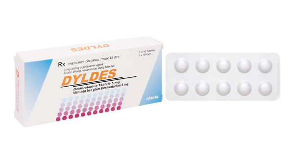 Dyldes 5mg trị viêm mũi dị ứng, mày đay (1 vỉ x 10 viên)