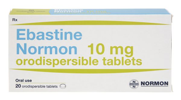 Ebastine Normon 10mg Orodispersible tablets trị viêm mũi, mày đay (2 vỉ x 10 viên)
