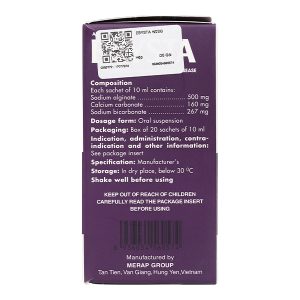 Hỗn dịch uống Ebysta 20mg trị trào ngược dạ dày, thực quản (20 gói x 10ml)