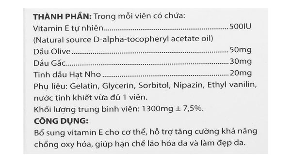 EDK500 hạn chế lão hóa, làm đẹp da hộp 30 viên