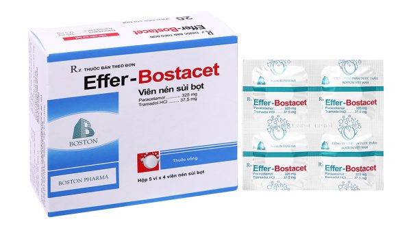 Viên sủi Effer-Bostacet trị các cơn đau trung bình đến nặng (5 vỉ x 4 viên)