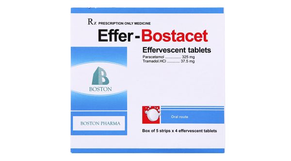 Viên sủi Effer-Bostacet trị các cơn đau trung bình đến nặng (5 vỉ x 4 viên)