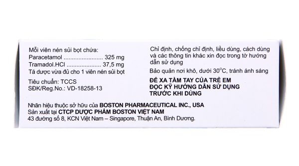 Viên sủi Effer-Bostacet trị các cơn đau trung bình đến nặng (5 vỉ x 4 viên)