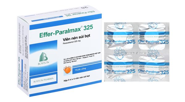 Viên sủi Paralmax 325 giảm đau, hạ sốt từ nhẹ đến vừa (5 vỉ x 4 viên)