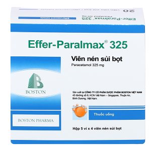 Viên sủi Paralmax 325 giảm đau, hạ sốt từ nhẹ đến vừa (5 vỉ x 4 viên)