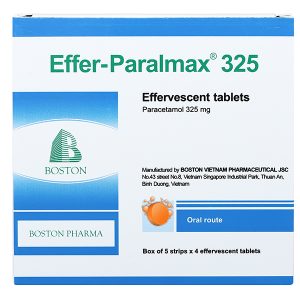 Viên sủi Paralmax 325 giảm đau, hạ sốt từ nhẹ đến vừa (5 vỉ x 4 viên)