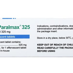 Viên sủi Paralmax 325 giảm đau, hạ sốt từ nhẹ đến vừa (5 vỉ x 4 viên)