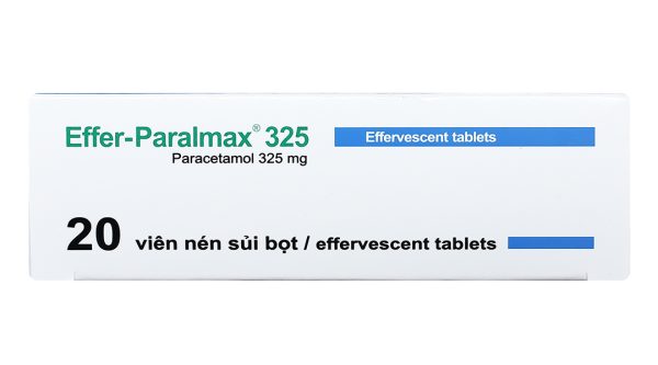 Viên sủi Paralmax 325 giảm đau, hạ sốt từ nhẹ đến vừa (5 vỉ x 4 viên)