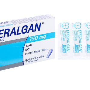 Viên đặt trực tràng Efferalgan 150mg giúp giảm đau, hạ sốt (2 vỉ x 5 viên)