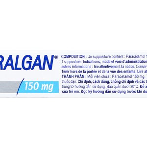 Viên đặt trực tràng Efferalgan 150mg giúp giảm đau, hạ sốt (2 vỉ x 5 viên)