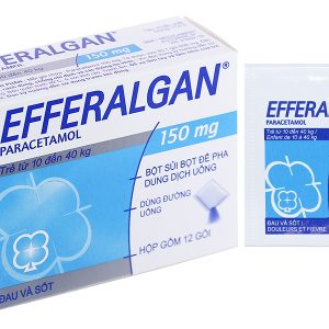 Bột sủi Efferalgan 150mg giảm đau từ nhẹ đến vừa, hạ sốt (12 gói x 0.606g)