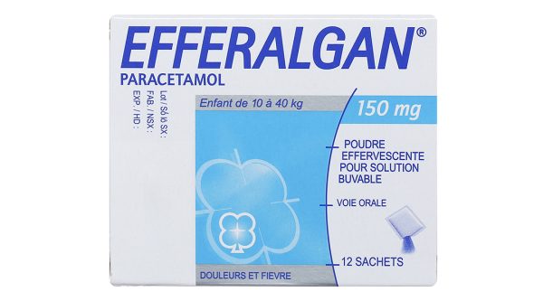 Bột sủi Efferalgan 150mg giảm đau từ nhẹ đến vừa, hạ sốt (12 gói x 0.606g)