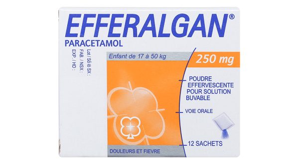 Bột sủi Efferalgan 250mg giảm đau, hạ sốt (12 gói x 1,01g)