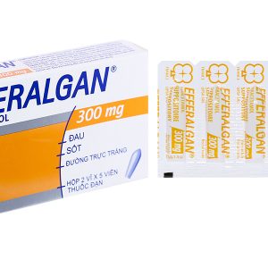Viên đặt trực tràng Efferalgan 300mg giảm đau, hạ sốt (2 vỉ x 5 viên)