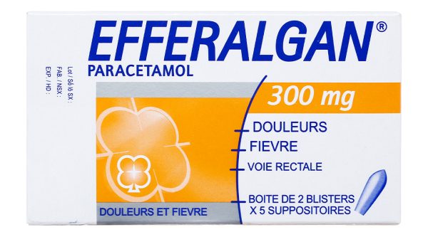 Viên đặt trực tràng Efferalgan 300mg giảm đau, hạ sốt (2 vỉ x 5 viên)