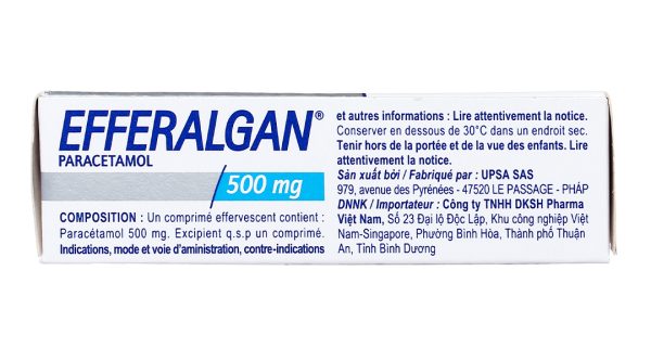 Viên sủi Efferalgan 500mg giúp giảm đau, hạ sốt (4 vỉ x 4 viên)
