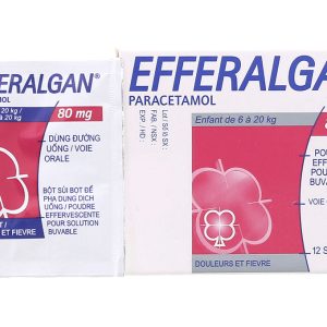 Bột sủi Efferalgan 80mg giúp giảm đau, hạ sốt (12 gói x 0.52g)