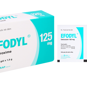 Cốm pha hỗn dịch uống Efodyl 125mg trị nhiễm khuẩn thể nhẹ đến vừa (20 gói  x 1,5g)