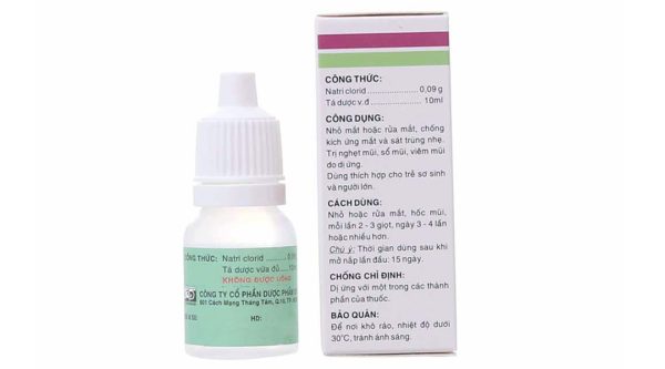 Dung dịch nhỏ mắt, mũi Efticol 0.9% vệ sinh mắt, mũi chai 10ml