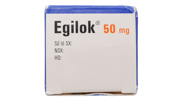 Egilok 50mg trị tăng huyết áp, đau thắt ngực chai 60 viên