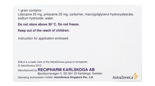 Kem bôi Emla 5% gây tê bề mặt da (5 tuýp x 5g)