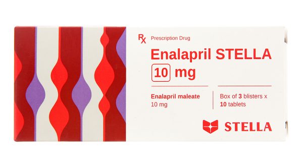Enalapril Stella 10mg trị tăng huyết áp, suy tim sung huyết (3 vỉ x 10 viên)
