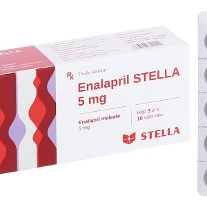 Enalapril Stella 5mg trị tăng huyết áp, suy tim (3 vỉ x 10 viên)