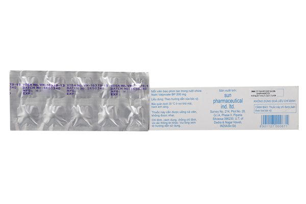 Encorate 200mg trị động kinh, rối loạn lưỡng cực (10 vỉ x 10 viên)