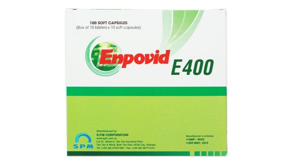 Enpovid E400 bổ sung vitamin E, ngừa lão hóa (10 vỉ x 10 viên)