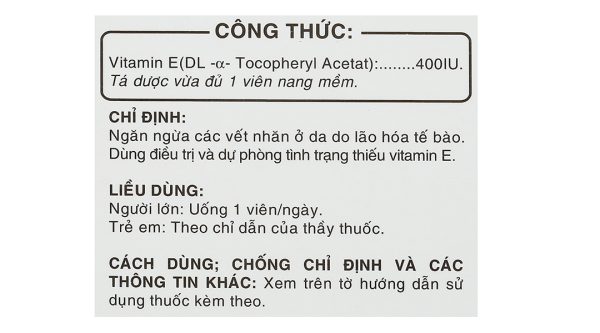 Enpovid E400 bổ sung vitamin E, ngừa lão hóa (10 vỉ x 10 viên)