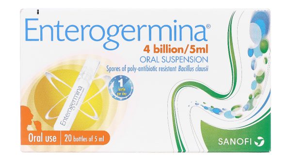 Hỗn dịch uống Enterogermina 4 tỷ/5ml trị, phòng ngừa rối loạn tiêu hóa (20 ống x 5ml)