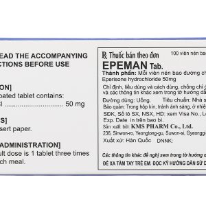 Epeman Tab. 50mg giúp cải thiện chứng tăng trương lực cơ, liệt cơ (10 vỉ x 10 viên)