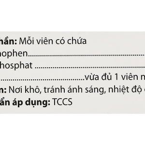 Epfepara Codeine 500mg/15mg giảm đau, hạ sốt, chống viêm, chữa ho (2 vỉ x 10 viên)