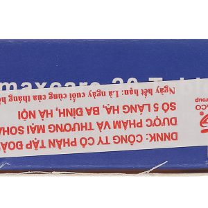Esomaxcare 20 Tablet trị loét dạ dày, tá tràng (3 vỉ x 10 viên)