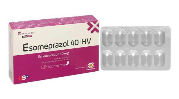 Esomeprazol 40-HV điều trị trào ngược dạ dày, thực quản (3 vỉ x 10 viên)