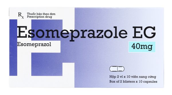 Esomeprazole EG 40mg trị loét dạ dày, trào ngược dạ dày, thực quản (2 vỉ x 10 viên)