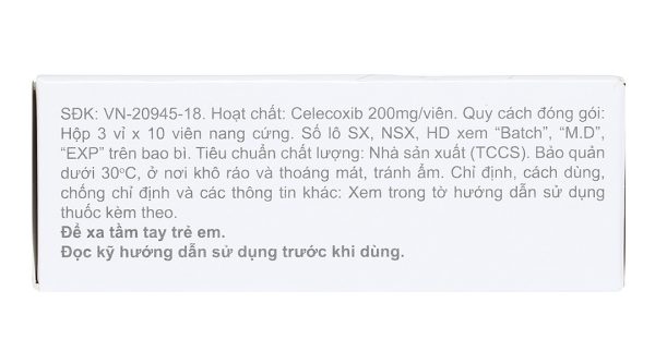 Espacox 200mg giảm đau, kháng viêm xương khớp (3 vỉ x 10 viên)