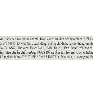 Eto 90 trị các triệu chứng viêm xương khớp cấp và mãn tính (3 vỉ x 10 viên)